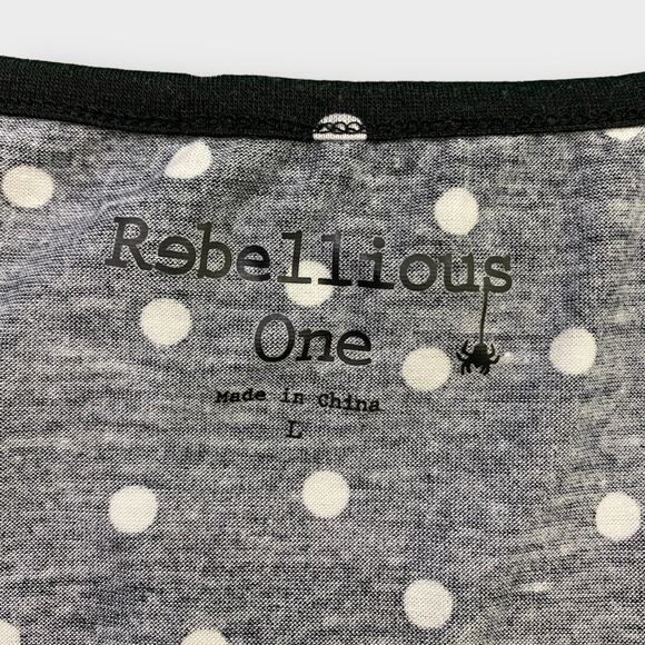 Rebellious One Junior’s Polka Dot Tank Top Black Large - Picture 7 of 7